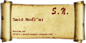 Smid Noémi névjegykártya